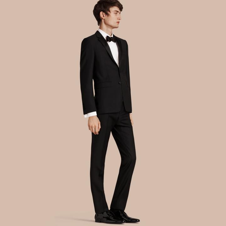 Burberry Burberry Slim Fit Wool Mohair Half-canvas Tuxedo, Size: 50r, Black