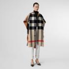 Burberry Burberry Reversible Check Wool Blend Poncho, Size: M/l, Camel