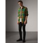 Burberry Burberry Quilt-lined Check Wool Cotton Blend Flannel Shirt, Yellow