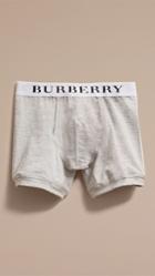 Burberry Burberry Stretch Cotton Boxer Shorts, Size: M, Grey
