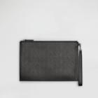 Burberry Burberry Perforated Logo Leather Zip Pouch, Black