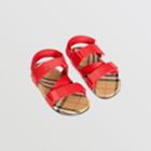 Burberry Burberry Childrens Ripstop Strap Vintage Check Cotton Sandals, Size: 27, Red