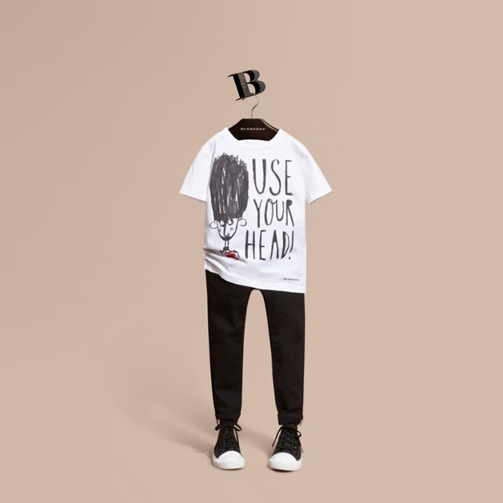 Burberry Burberry Use Your Head Graphic Cotton T-shirt, Size: 8y, White