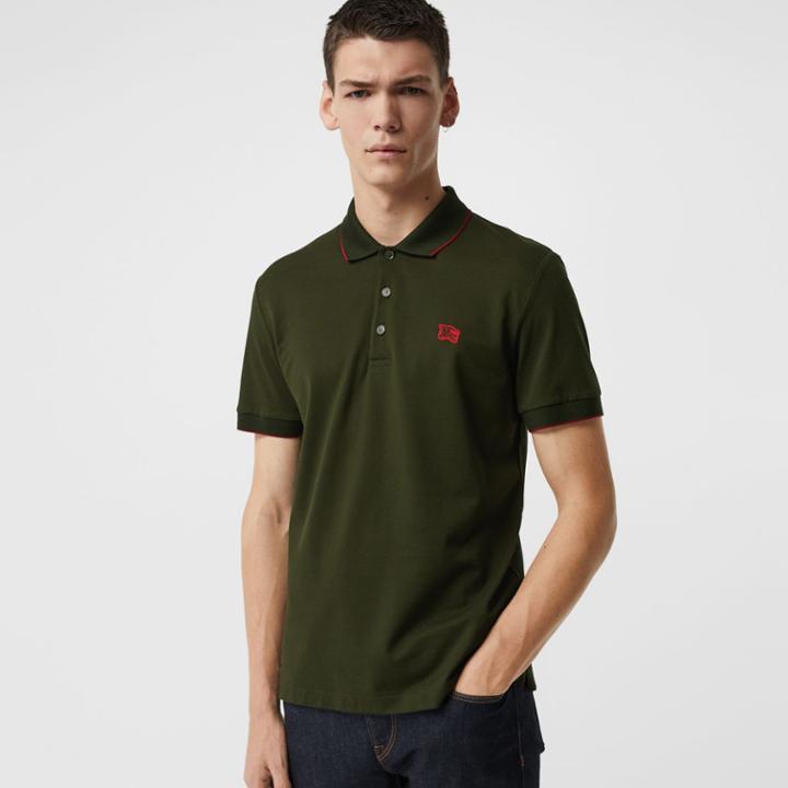 Burberry Burberry Tipped Cotton Piqu Polo Shirt, Green