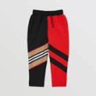 Burberry Burberry Childrens Icon Stripe Detail Stretch Jersey Trackpants, Size: 14y, Red