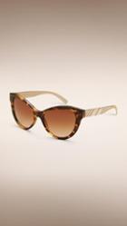 Burberry 3d Check Cat-eye Sunglasses