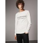 Burberry Burberry Long-sleeve Embroidered Cotton Top, White