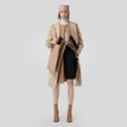 Burberry Burberry Contrast Facing Wool Cashmere V-neck Trench Coat, Size: 04