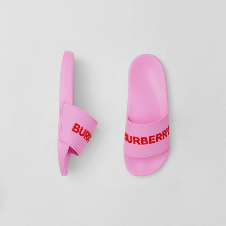 Burberry Burberry Logo Detail Slides, Size: 36