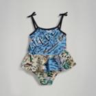 Burberry Burberry Ruffle Detail Seaside Print One-piece Swimsuit, Size: 3y, Yellow