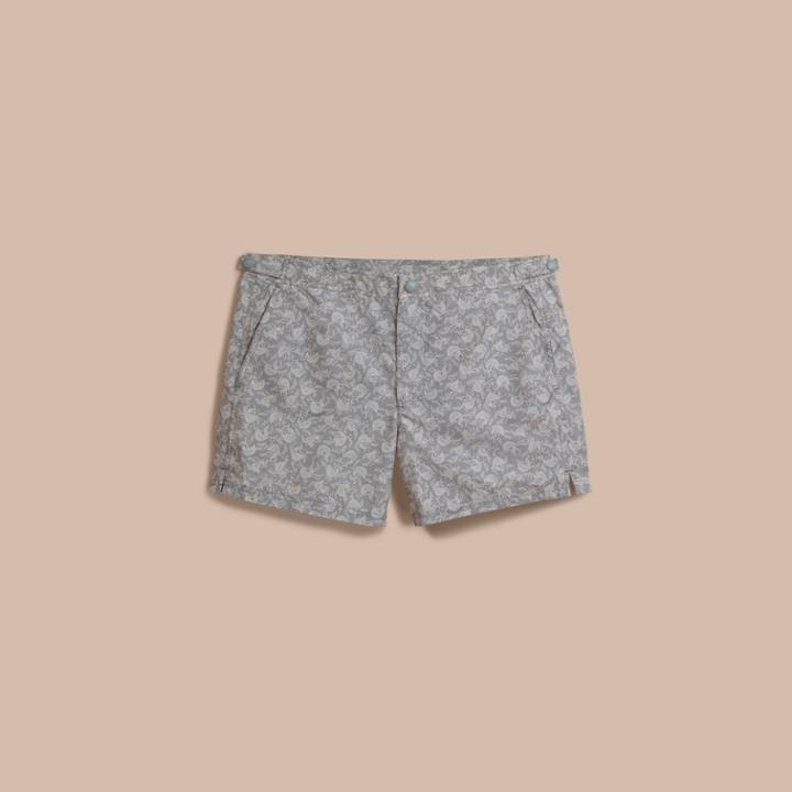 Burberry Burberry Leaf Print Swim Shorts, Blue