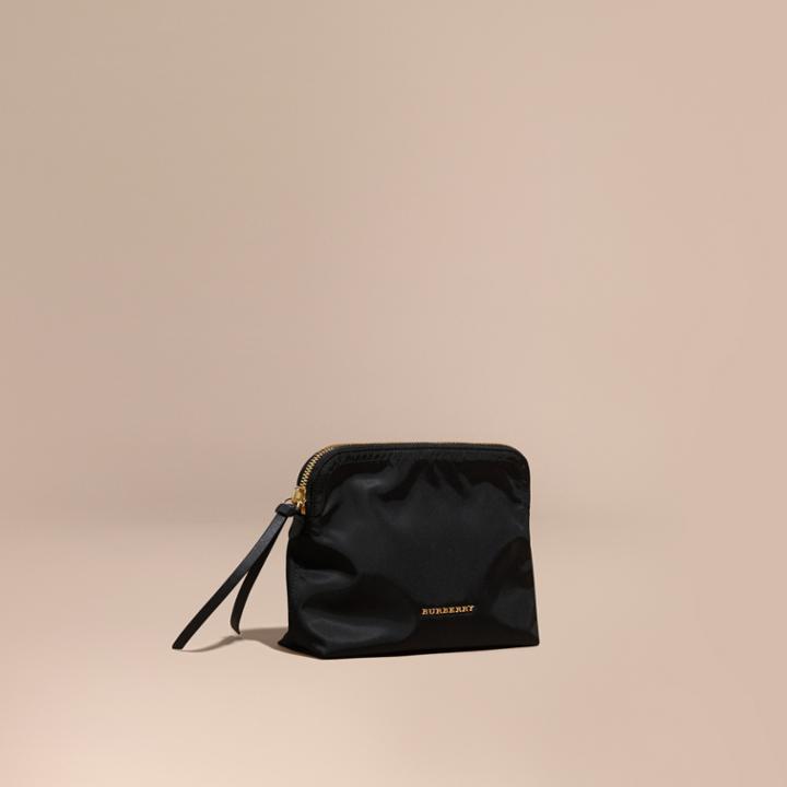 Burberry Burberry Zip-top Technical Nylon Pouch, Black