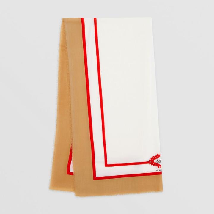 Burberry Burberry Archive Scarf Print Lightweight Cashmere Scarf, Yellow