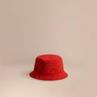 Burberry Burberry Check Detail Bucket Hat, Size: S, Red