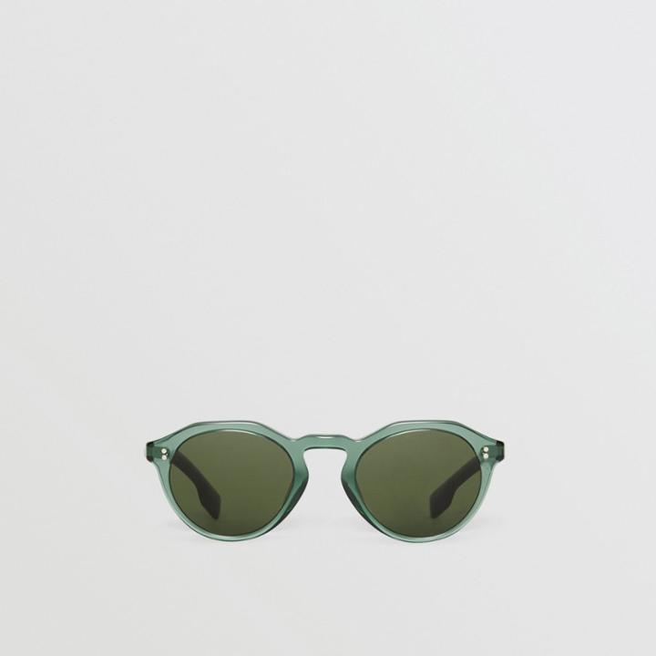 Burberry Burberry Keyhole Round Frame Sunglasses, Green