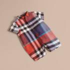 Burberry Burberry Check Cotton Playsuit, Size: 3m, Red