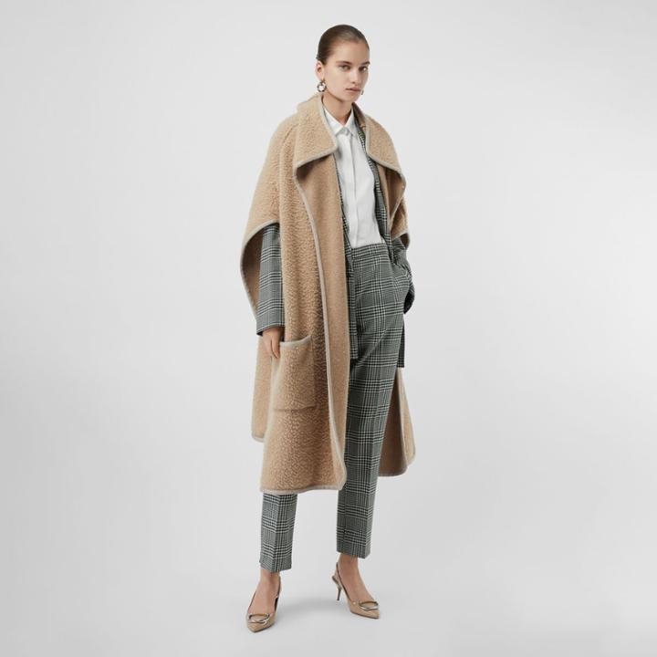 Burberry Burberry Wool Fleece Cape, Grey