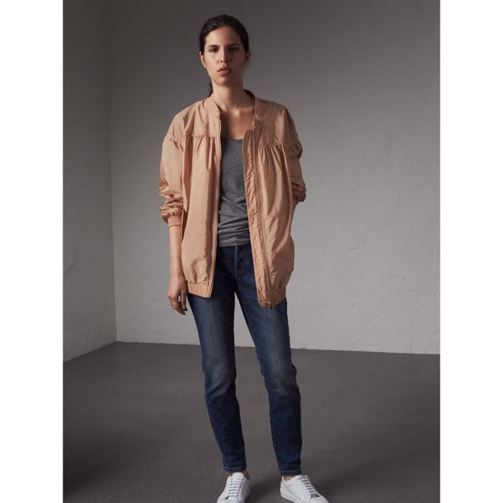 Burberry Burberry Ruched Showerproof Jacket, Size: 02, Pink