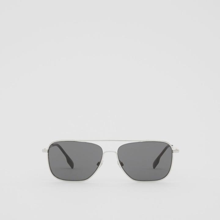 Burberry Burberry Top Bar Detail Square Frame Sunglasses, Gunmetal Grey