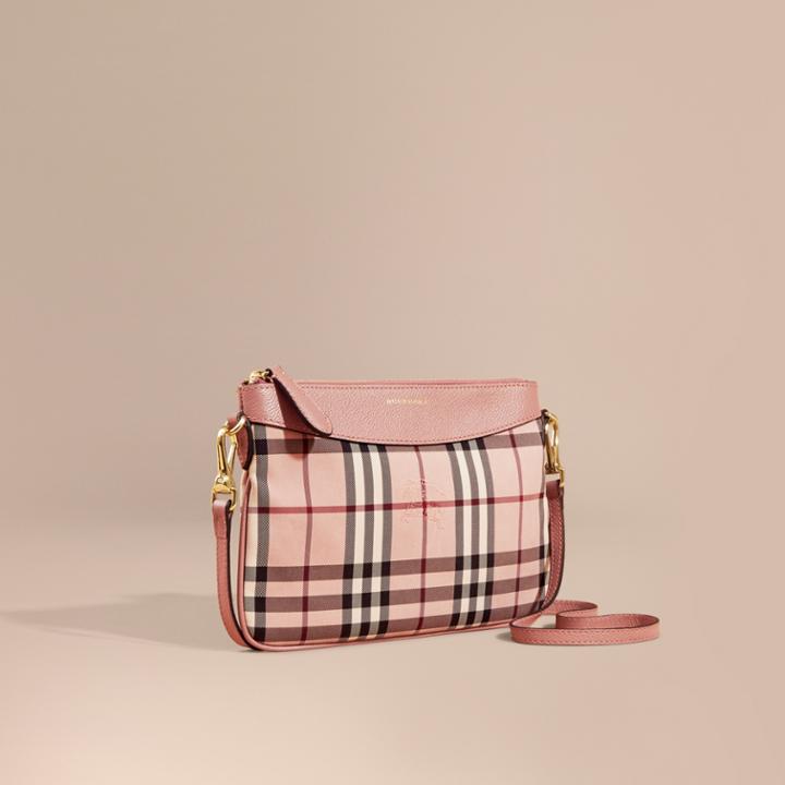 Burberry Burberry Haymarket Check And Leather Clutch Bag, Pink
