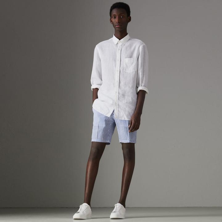 Burberry Burberry Striped Cotton Blend Tailored Shorts, Size: 36