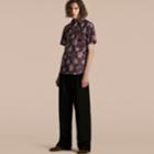 Burberry Burberry Short-sleeved Peony Rose Print Cotton Shirt, Size: 42, Red