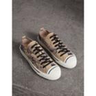 Burberry Burberry Doodle Print Cotton Gabardine Trainers, Size: 40