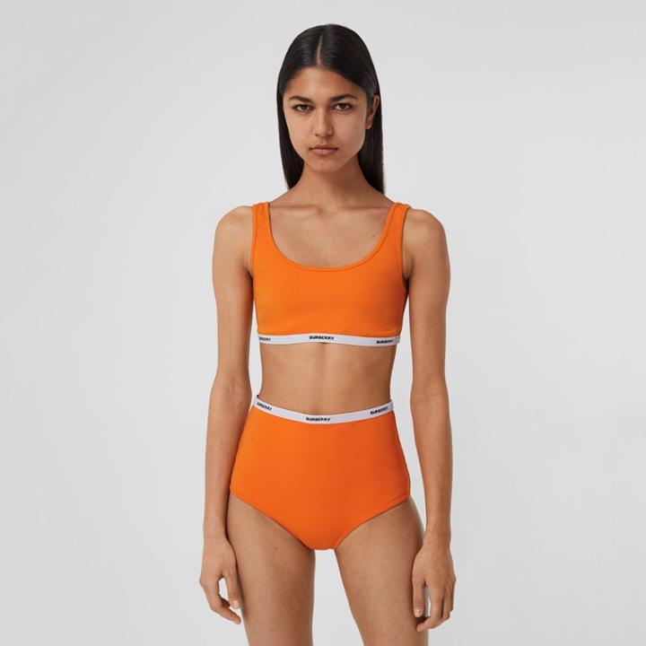 Burberry Burberry Logo Tape Bio-based Stretch Nylon Bikini, Size: M