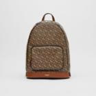 Burberry Burberry Monogram Print E-canvas And Leather Backpack, Brown