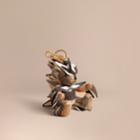 Burberry Burberry Thomas Bear Charm In Check Cashmere With Beasts Detail, Brown