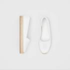 Burberry Burberry Monogram Motif Leather Espadrilles, Size: 35, White