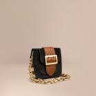 Burberry The Small Square Buckle Bag In English Suede And House Check