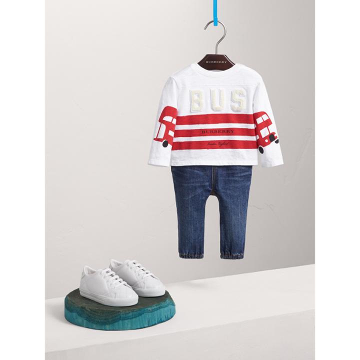 Burberry Burberry London Icons Embroidered Cotton T-shirt, Size: 2y, White