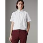 Burberry Burberry Short-sleeve Stretch Cotton Shirt, White