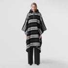 Burberry Burberry Stripe Wool Oversized Hooded Poncho, Size: M