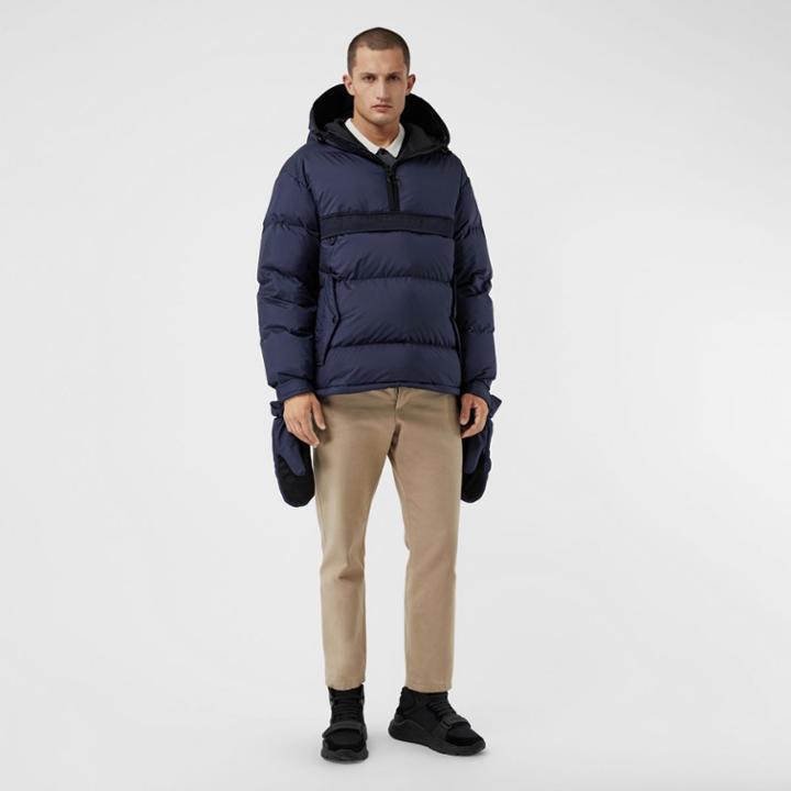 Burberry Burberry Down-filled Anorak With Detachable Mittens, Size: 34, Blue