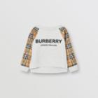 Burberry Burberry Childrens Vintage Check Detail Logo Print Cotton Sweatshirt, Size: 14y, White