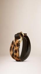Burberry Animal Print Calfskin Wraparound Bracelet