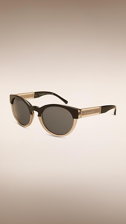 Burberry Two-tone Round Frame Sunglasses