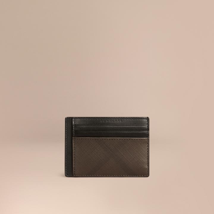Burberry Burberry London Check Money Clip Card Case, Brown