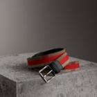 Burberry Burberry Striped Check Jute Cotton Belt, Size: 75