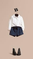Burberry Burberry Peter Pan Collar Stretch Cotton Shirt, Size: 6y, White