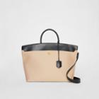 Burberry Burberry Cotton Canvas And Leather Society Top Handle Bag, Black