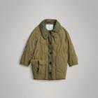Burberry Burberry Childrens Military Quilted Cotton Coat, Size: 14y, Green