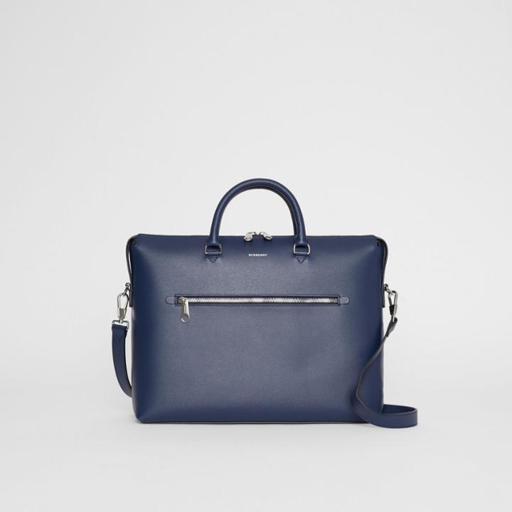 Burberry Burberry Large Textured Leather Briefcase, Blue