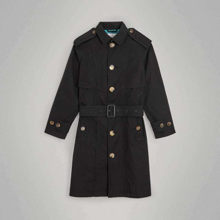 Burberry Burberry Childrens Piping Detail Tropical Gabardine Trench Coat, Size: 12y, Black