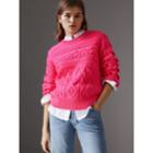 Burberry Burberry Aran Knit Wool Cashmere Sweater, Pink