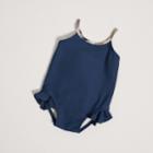 Burberry Burberry Check Trim Swimsuit, Size: 6m, Blue