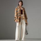 Burberry Burberry Vintage Check Cashmere Wool Poncho, Yellow