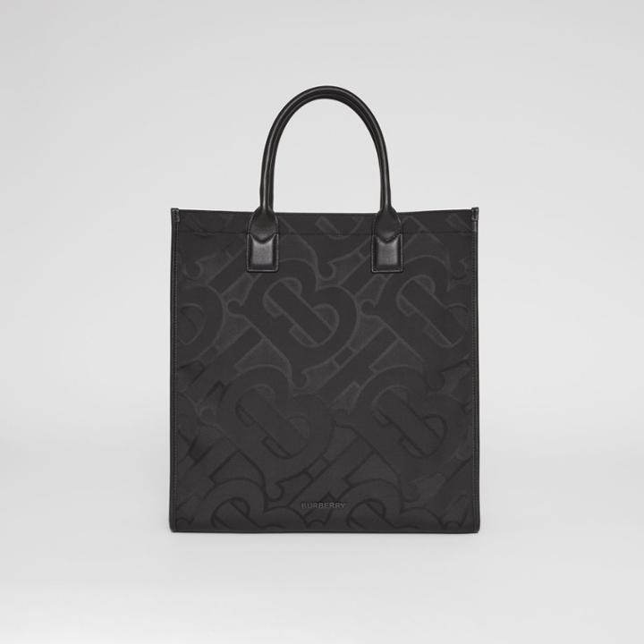 Burberry Burberry Monogram Recycled Polyester Jacquard Tote